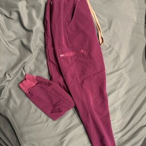 Figs XS Deep Purple High Waisted Zamora Scrub Pants